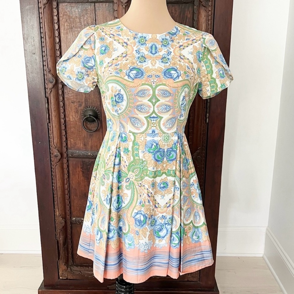 Modcloth | Alice Moon Floral Fit And Flare Dress